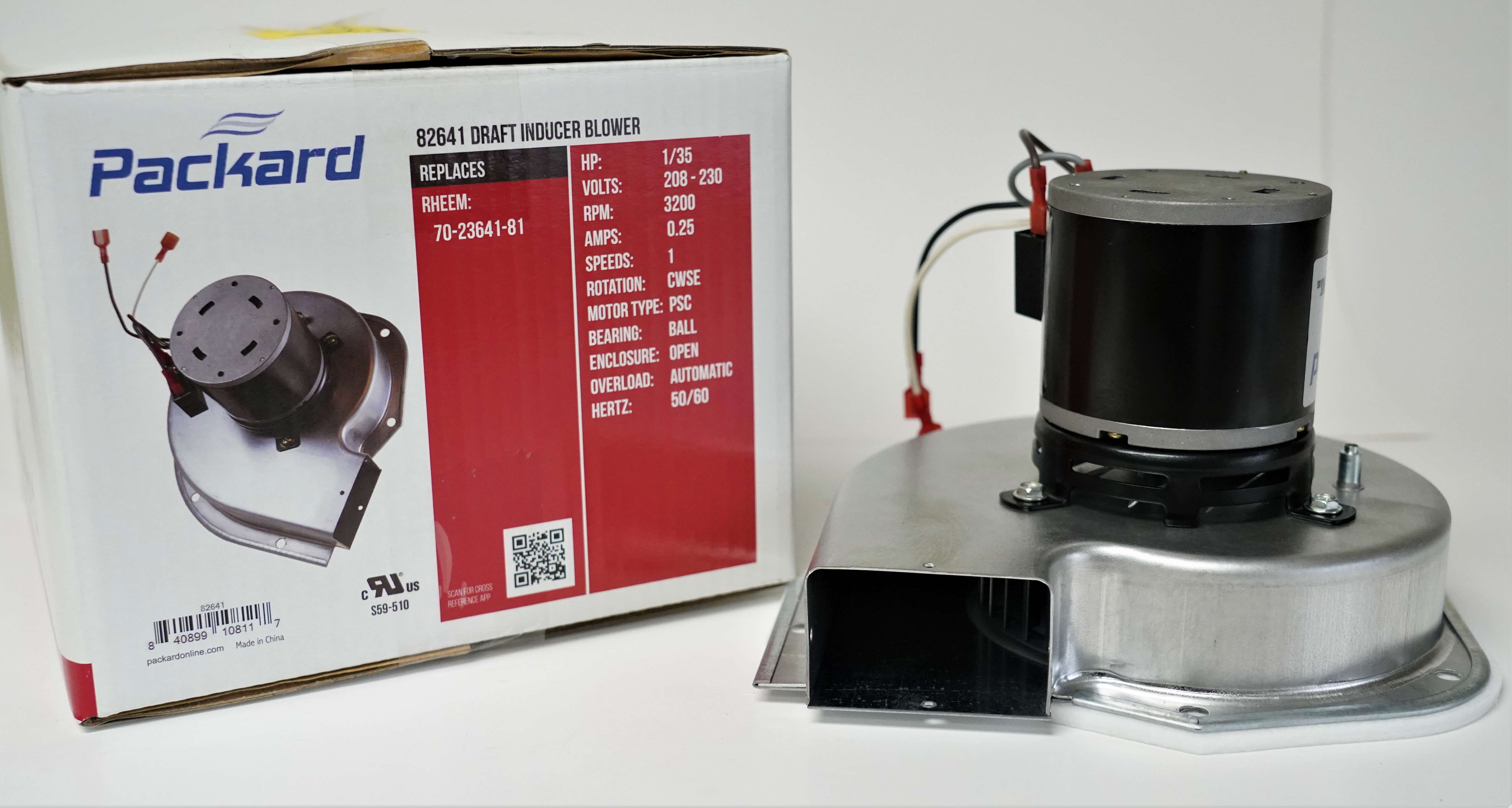 82641 for Rheem 702364181 Furnace Draft Inducer Motor Blower