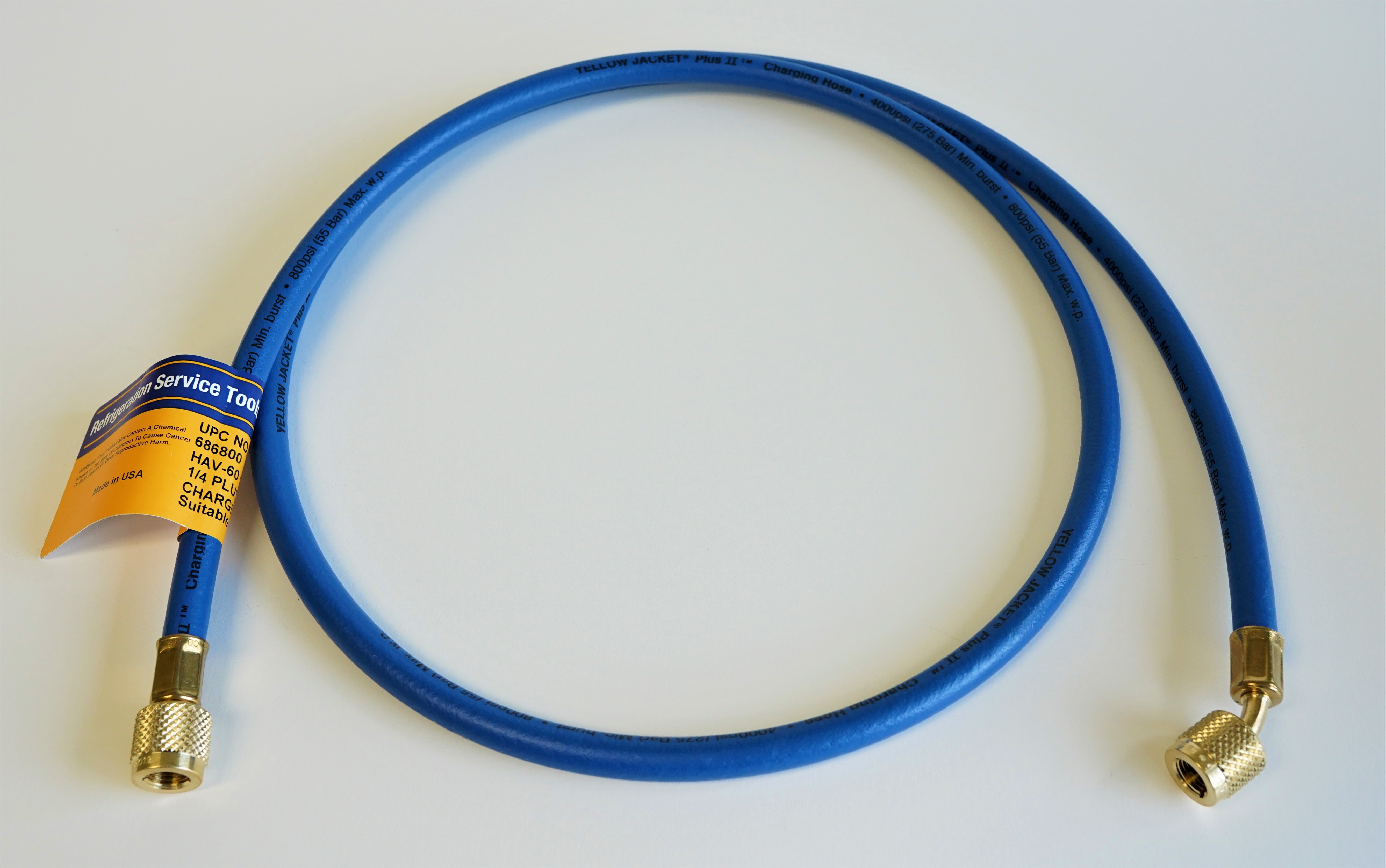 Yellow Jacket 21260 HAV60 Blue HVAC Charging Hose 60" Suitable for R410A 686800212609 eBay