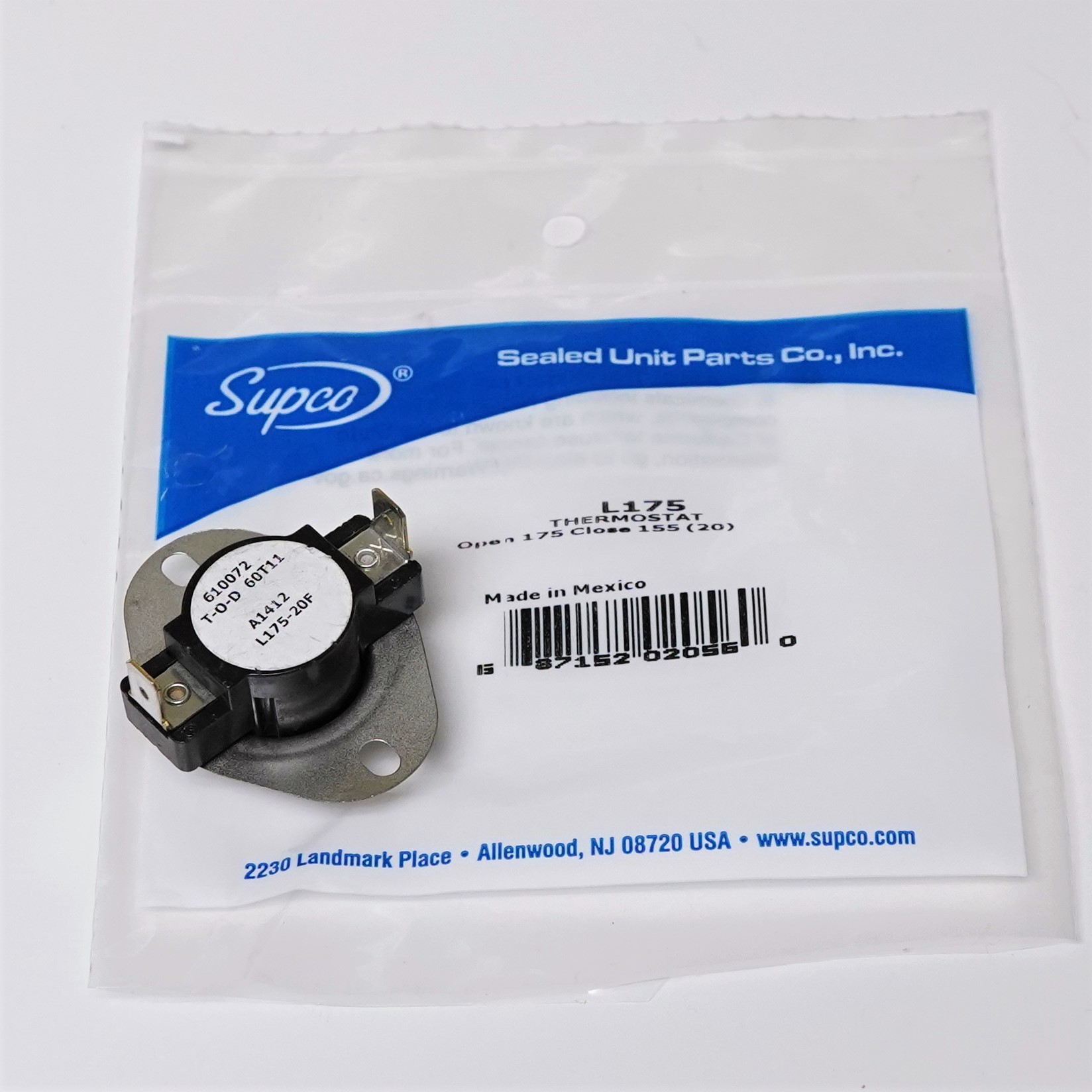 Supco L17520 Heater Limit Thermostat Thermodisc Open On Rise