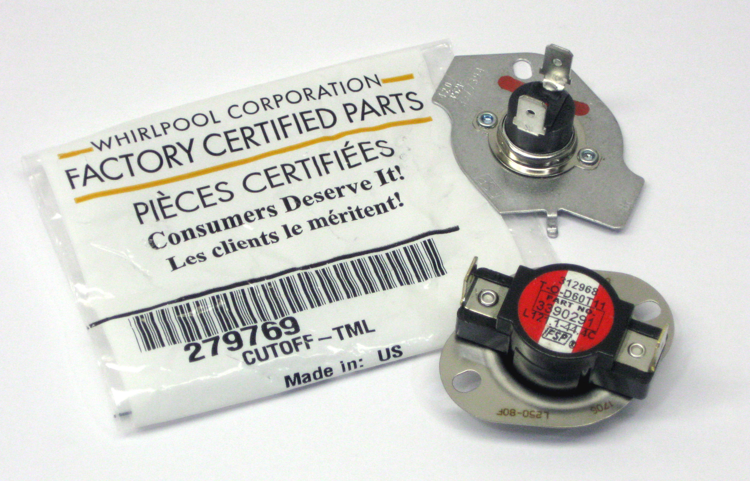 Whirlpool OEM 279769 Dryer Thermostat Thermal Fuse PS334278 AP3094224