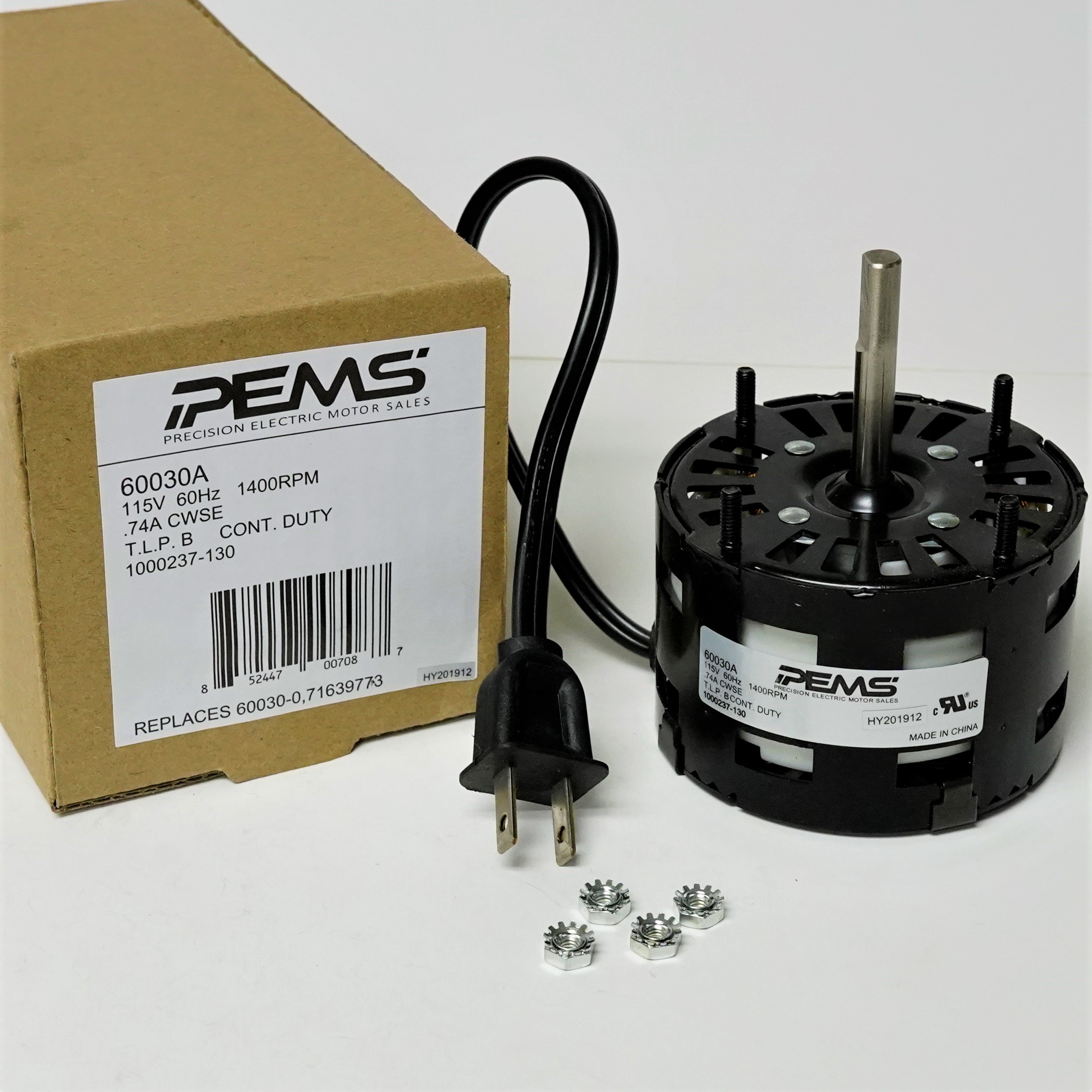 Electric Fan Motor for Penn Ventilator 600300 Zephyr ZT 852447007087