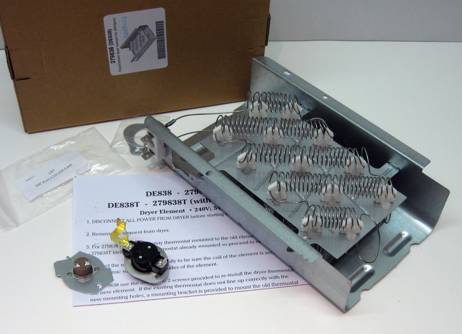 Replacement Heater Thermal Cut Off Thermostat DE838 and N197