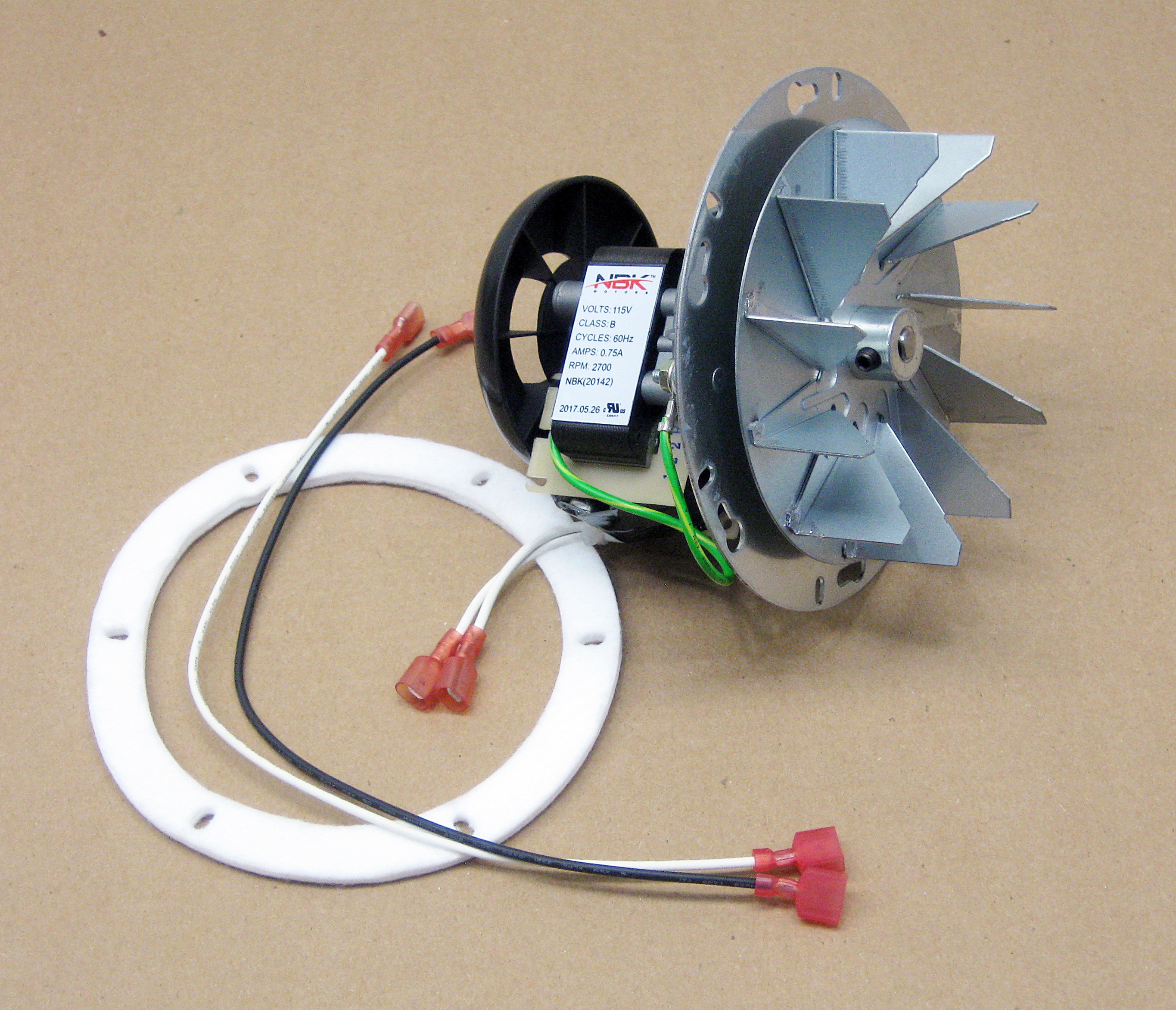 Pellet Stove Combustion Exhaust Fan Motor, Impeller and Gasket for Kozi