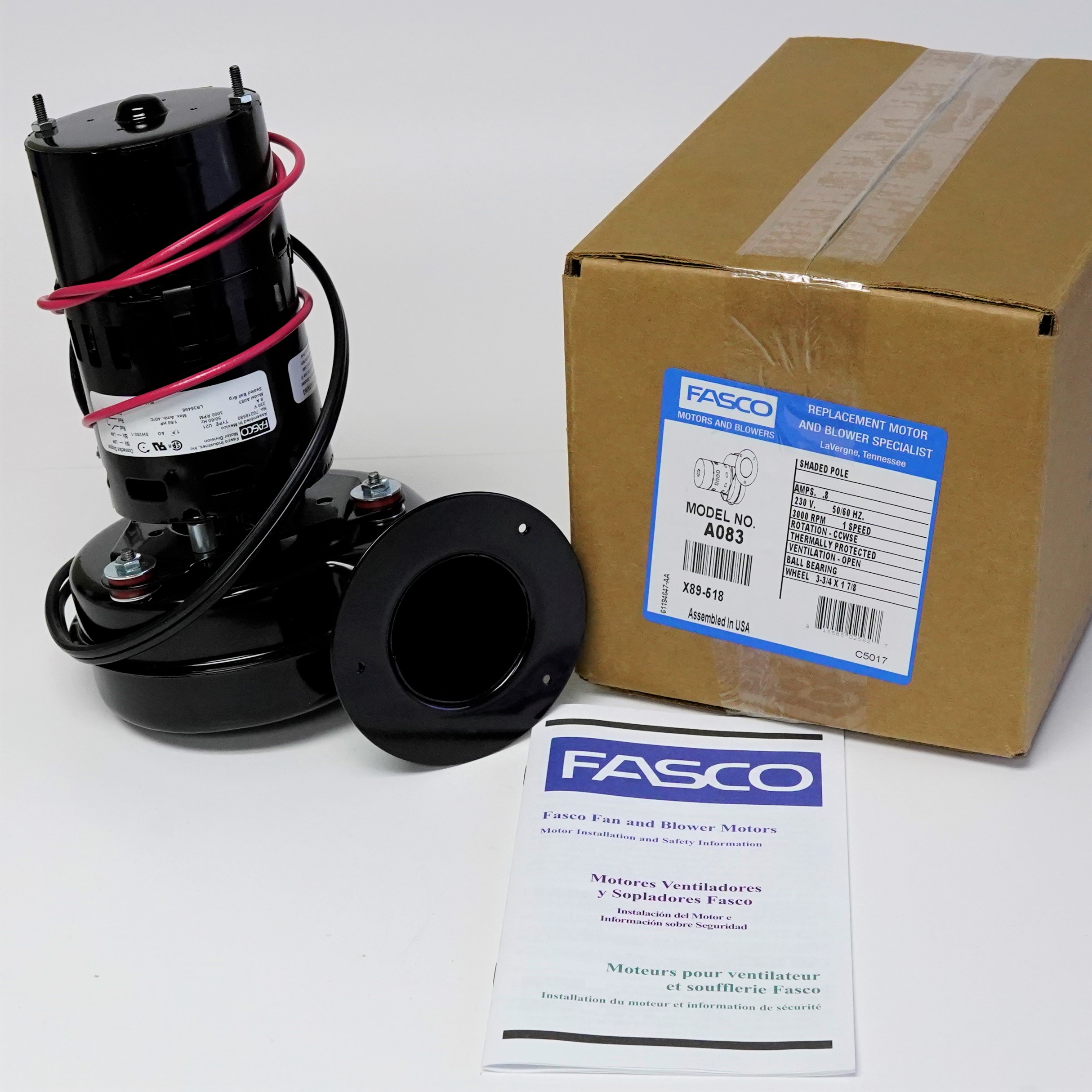 Fasco A083 Furnace Blower Motor fits 70211373 York 02616323 02620224